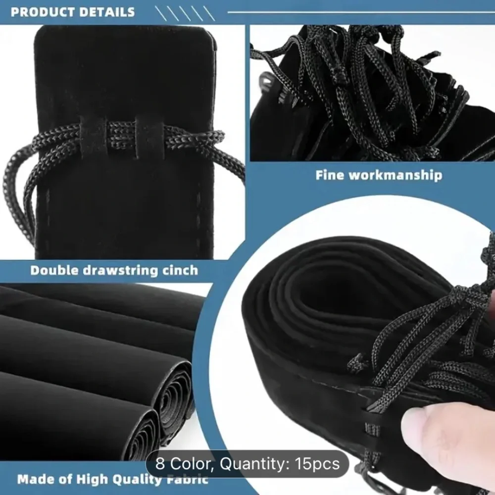 15 Custom Pens & Pouches with Drawstring Closure